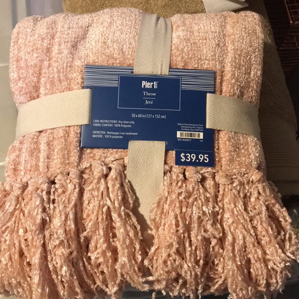 NWT!! Blush pink throw blanket